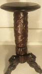 Mahogany carved lion pedestal 